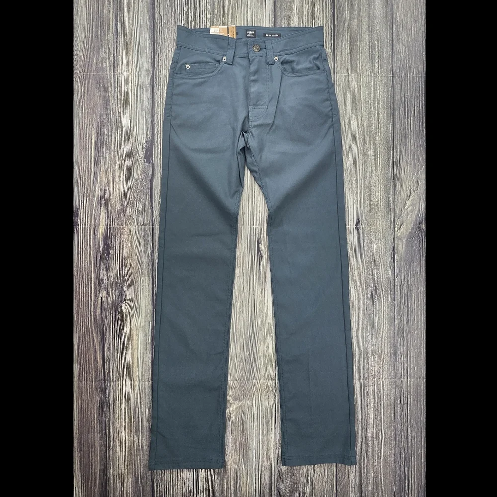 Prana NWT Brion Pant II Straight Leg Blue Gray Pants Size 28 x 34
